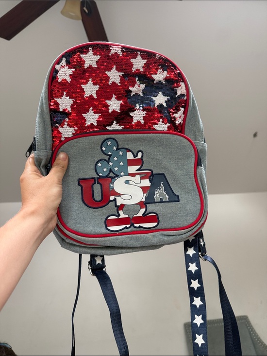 Disney Other - Disney Red, White & Blue Sequin Star USA Kids Backpack